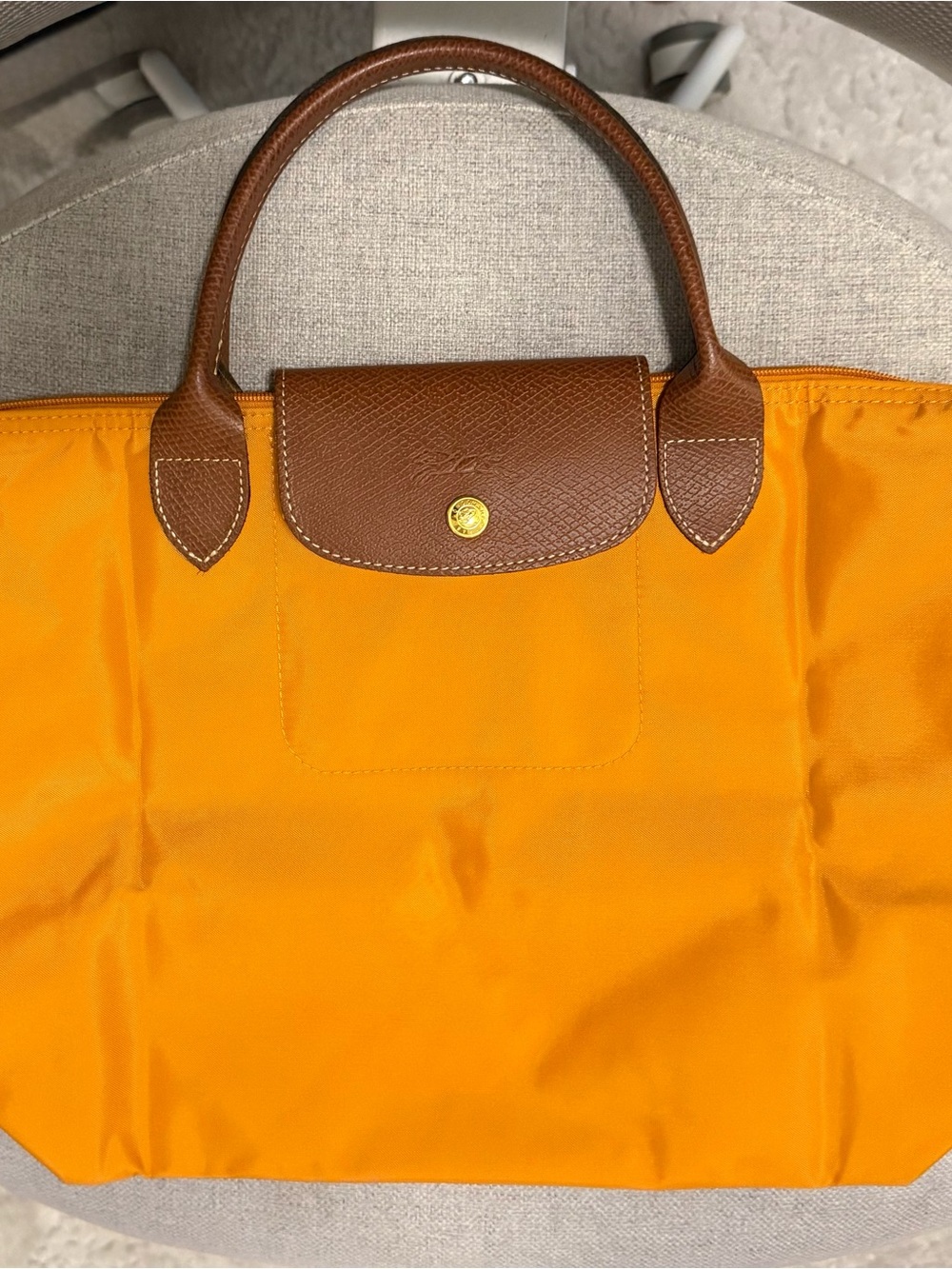 Longchamp Le Pliage Medium Top Handle Tote – Marigold Orange